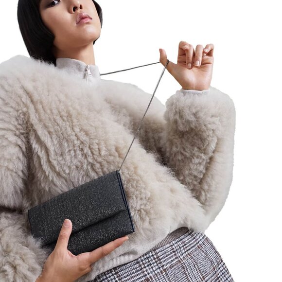 Brunello Cucinelli Handbags - Brunello Cucinelli Monili Crossbody City Bag Gunmetal Clutch Precious New $3895